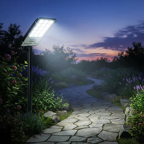 X3 Reflector Led Solar Thek 1000w Para Exterior Con Poste