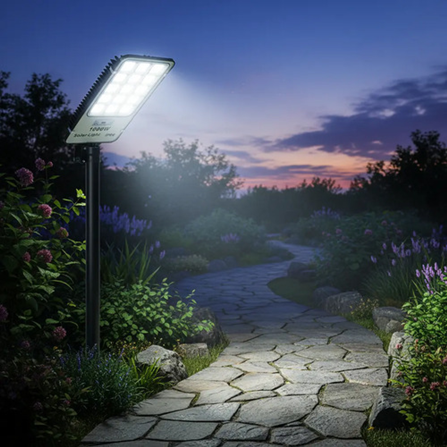 X3 Reflector Led Solar Thek 1000w Para Exterior Con Poste 1