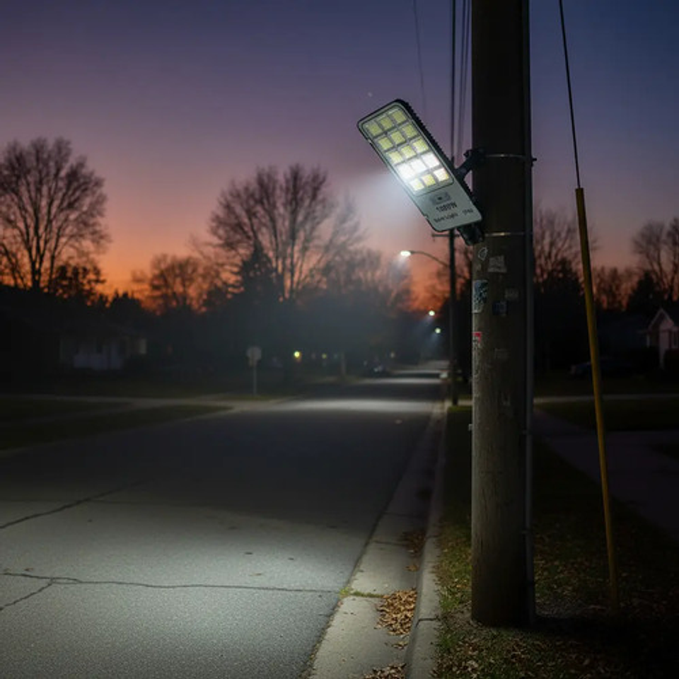 X3 Reflector Led Solar Thek 1000w Para Exterior Con Poste 6