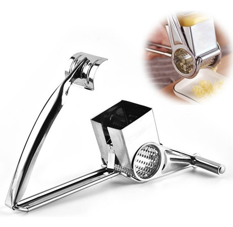 Rallador Giratorio Thek Acero Inoxidable Para Queso Y Verduras Plateado 2