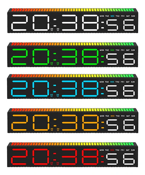 Reloj De Mesa Led Con Luz Rgb Control Sonido Decorativo