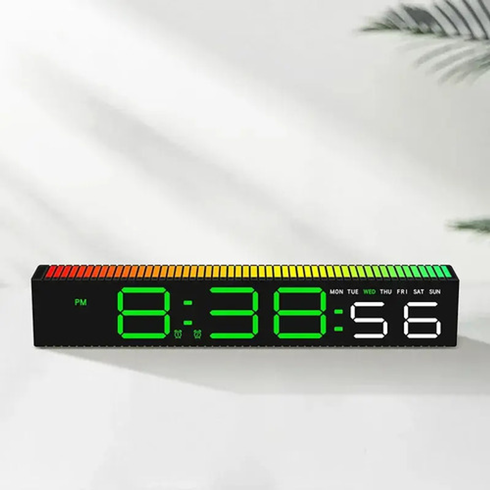 Reloj De Mesa Led Con Luz Rgb Control Sonido Decorativo 4