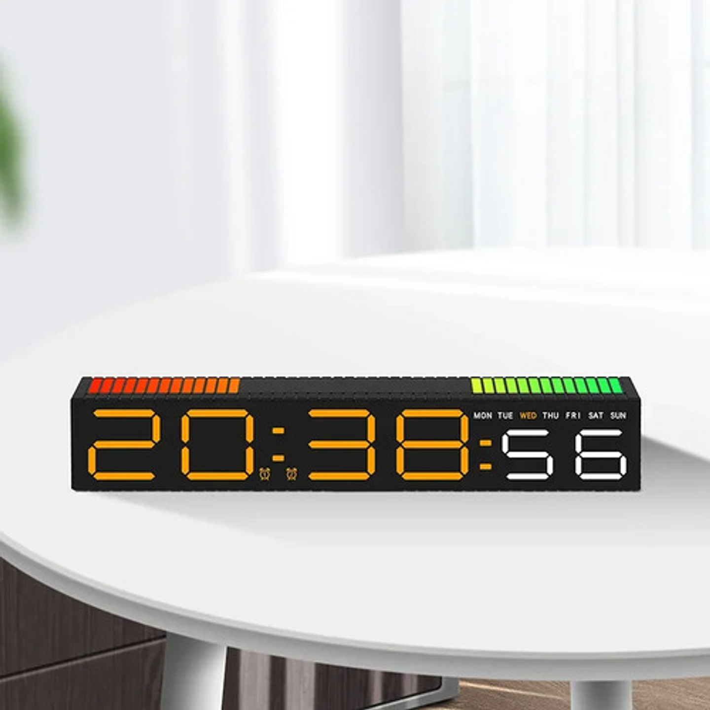 Reloj De Mesa Led Con Luz Rgb Control Sonido Decorativo 6