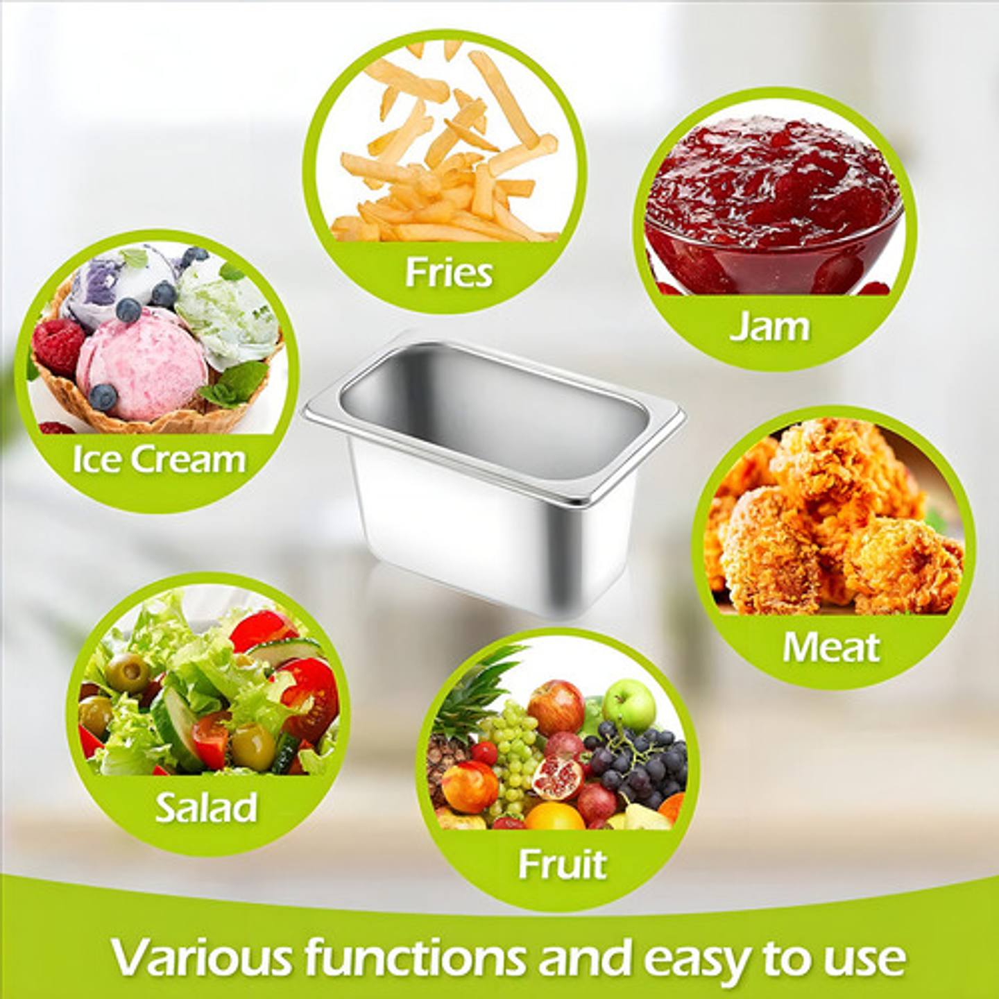 Deposito Gastronomico Con Tapa 18x11x9cm 1/9x10cm 7