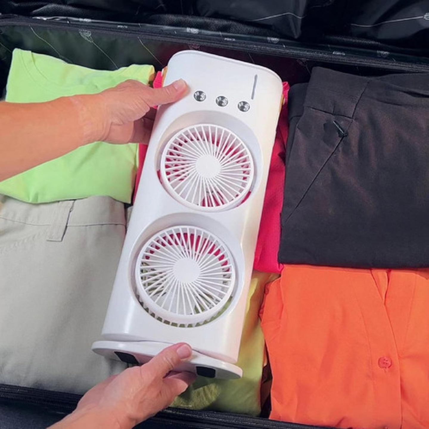 Ventilador Humificador Aire Acondicionado Doble Recargable 7