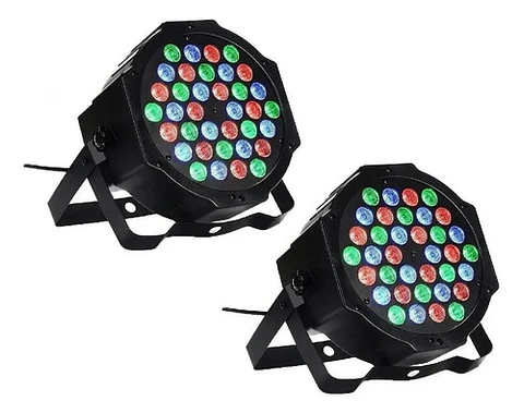 Pack 2 Focos Luces Led Rgb Dmx Audio Ritmico Dj Fiesta