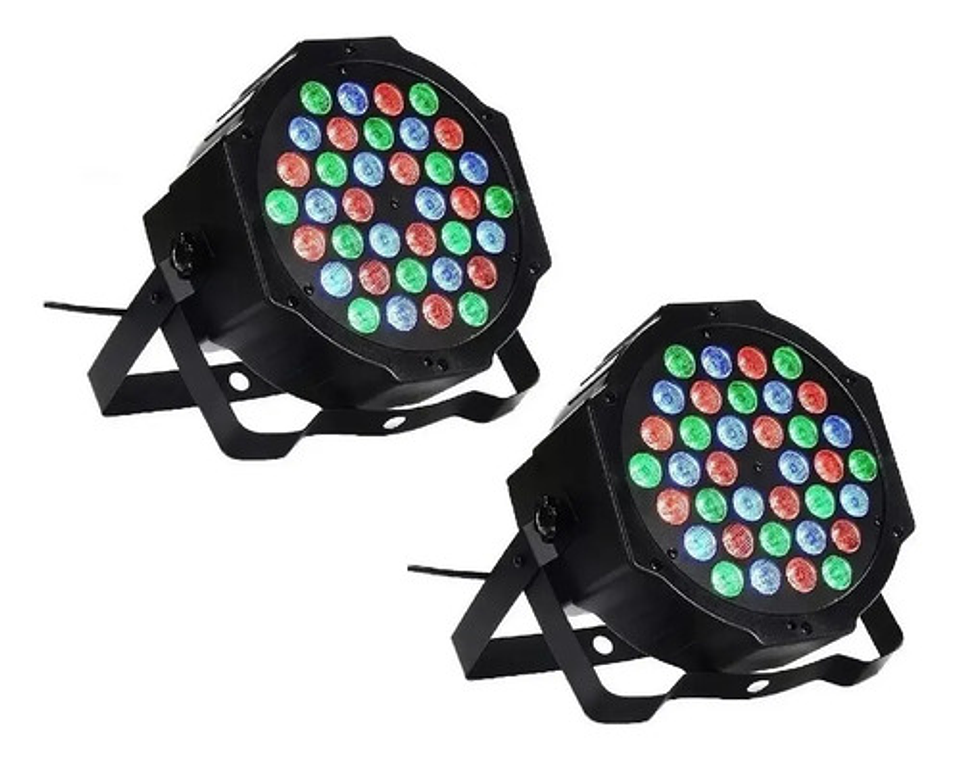 Pack 2 Focos Luces Led Rgb Dmx Audio Ritmico Dj Fiesta 1