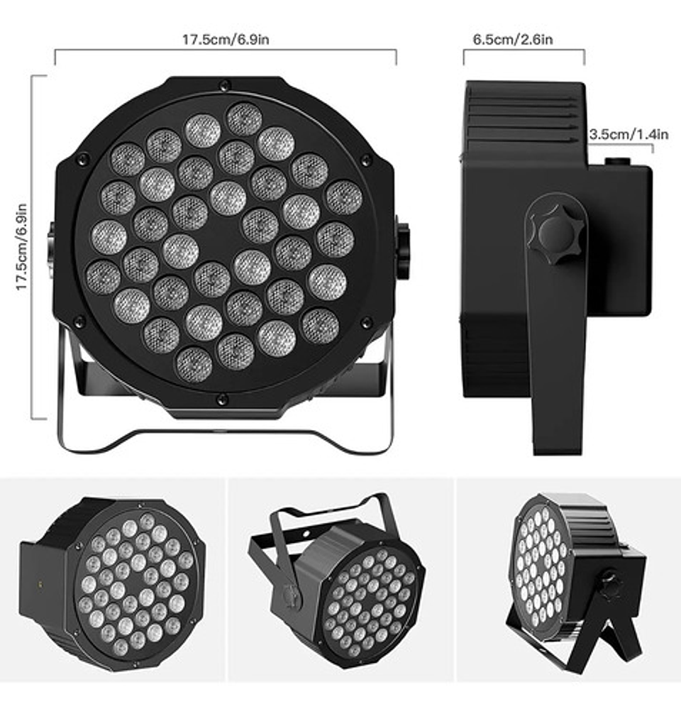 Pack 2 Focos Luces Led Rgb Dmx Audio Ritmico Dj Fiesta 2