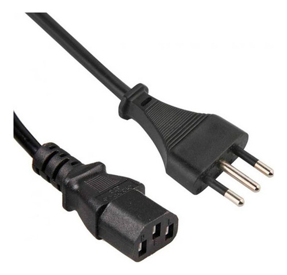 Cable De Corriente 3 Pinos Universal Para Pc Y Equipos 3