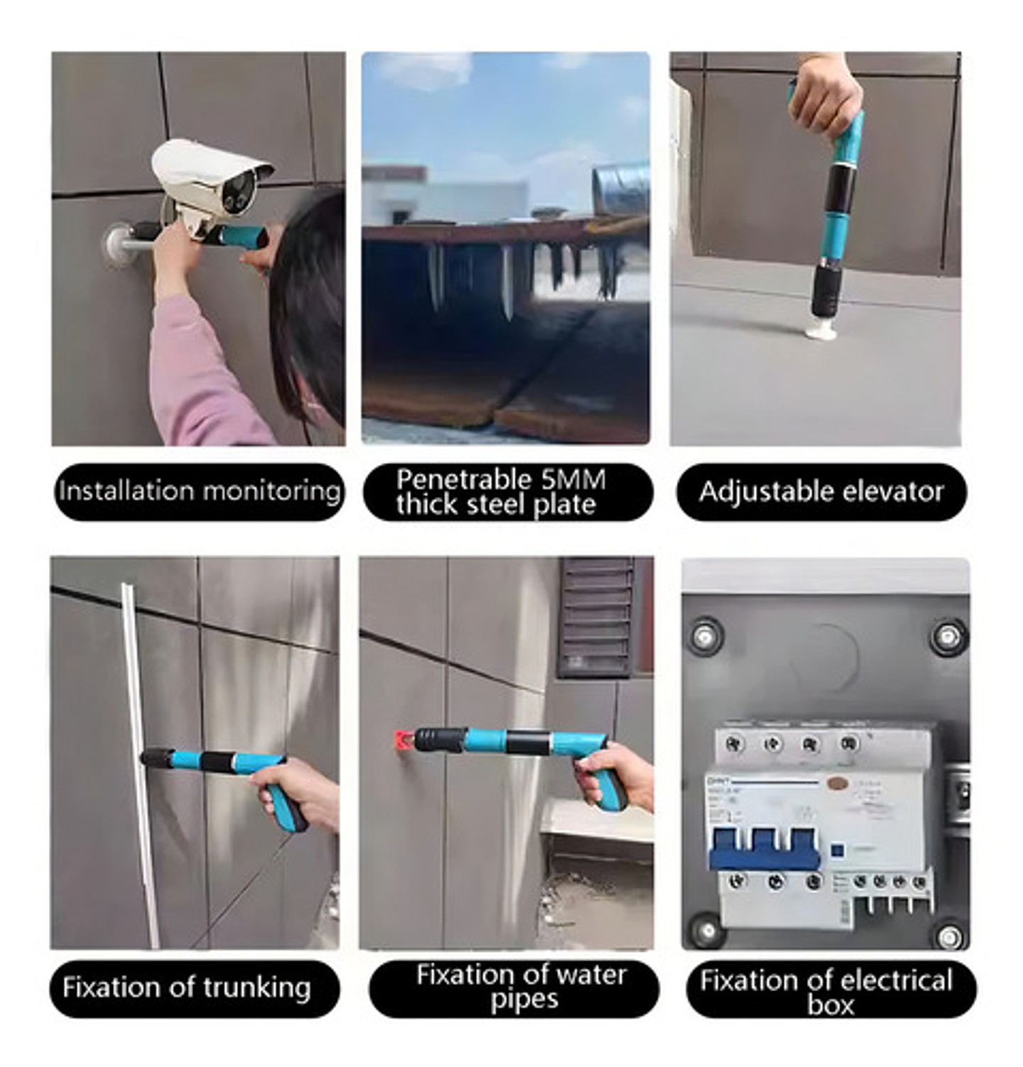 Pistola Clavos Pólvora Manual Thek Azul Para Tabiquería Y Metalcon 7