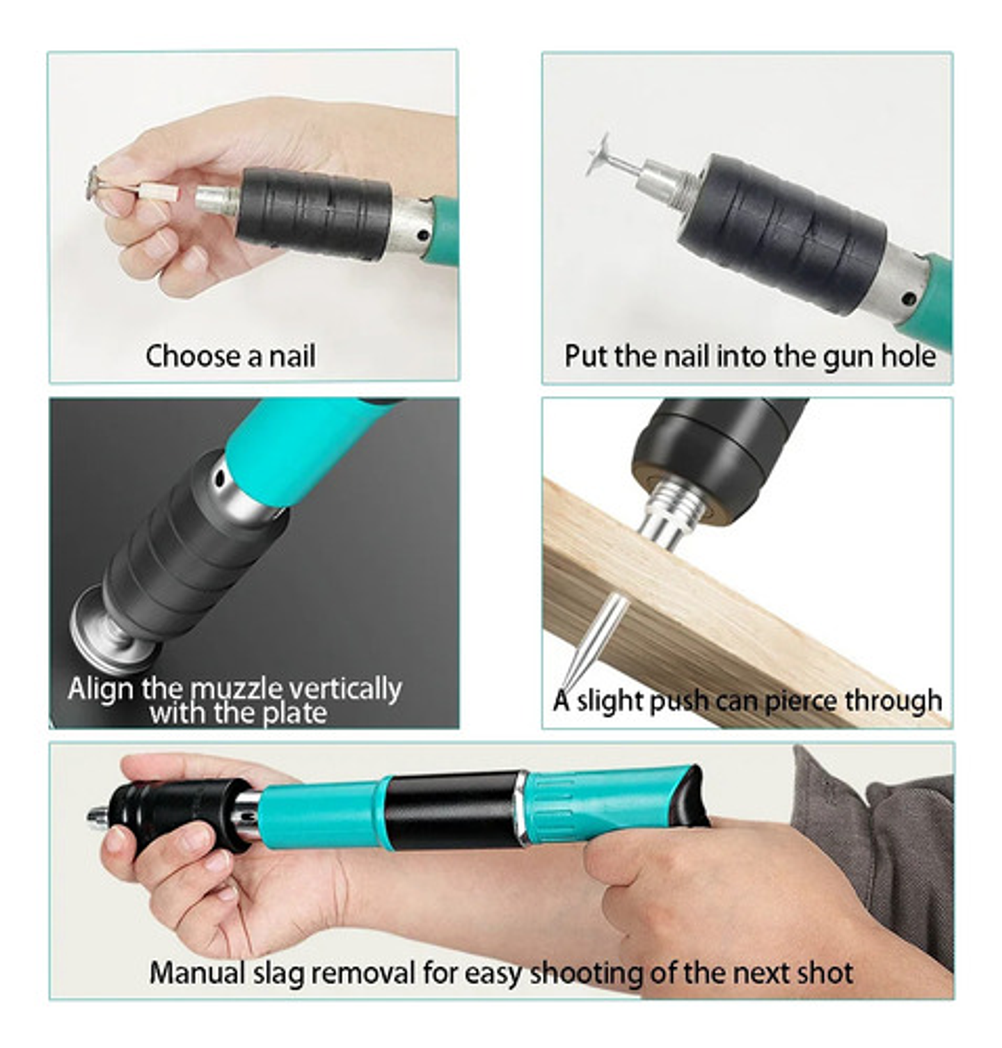 Pistola Clavos Pólvora Manual Thek Azul Para Tabiquería Y Metalcon 11