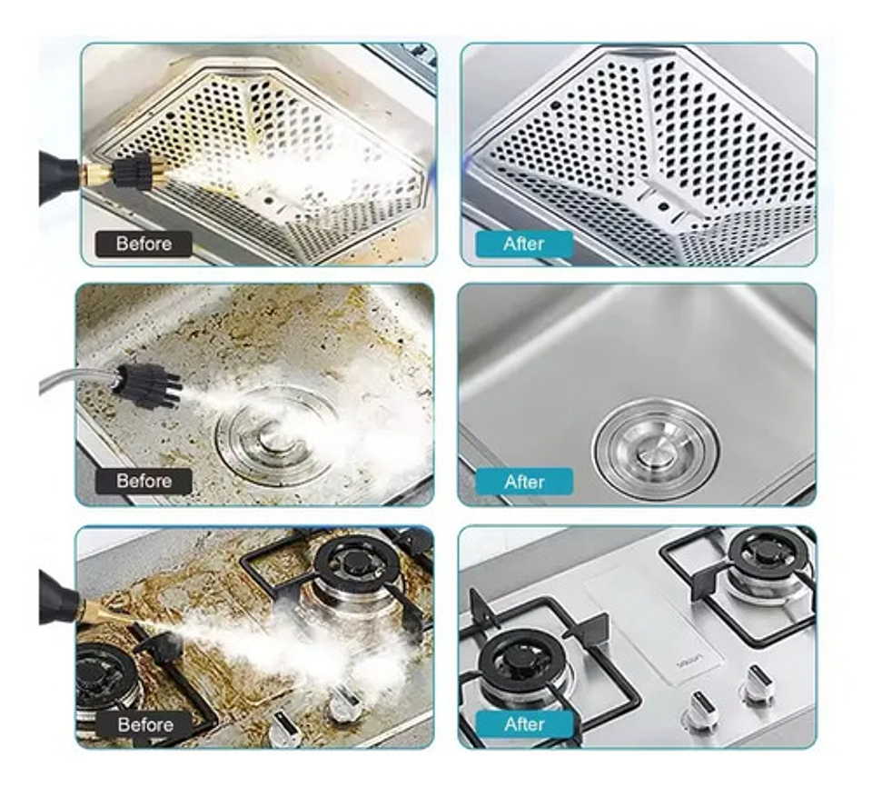 Steamcleaner Limpiador A Vapor Portátil 2500w Alta Presión Con Accesorios Blanco 3