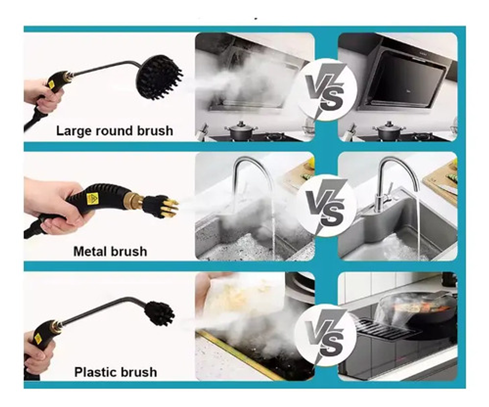 Steamcleaner Limpiador A Vapor Portátil 2500w Alta Presión Con Accesorios Blanco 4