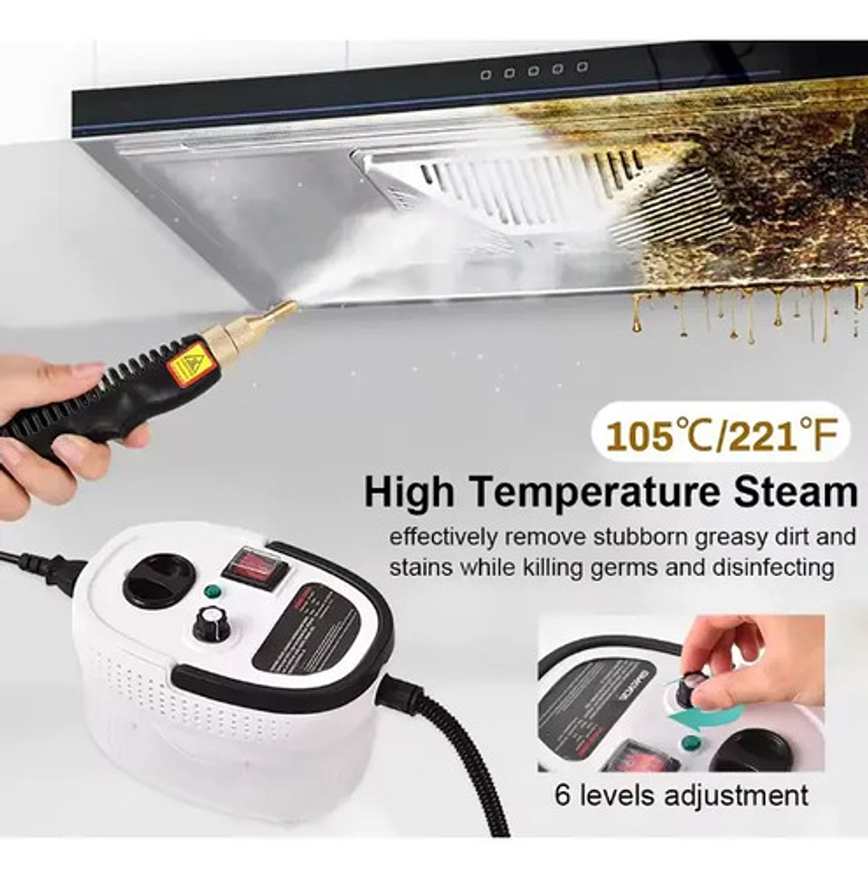 Steamcleaner Limpiador A Vapor Portátil 2500w Alta Presión Con Accesorios Blanco 5