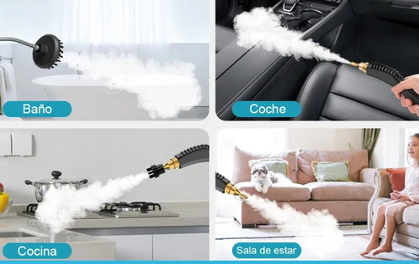 Steamcleaner Limpiador A Vapor Portátil 2500w Alta Presión Con Accesorios Blanco 7