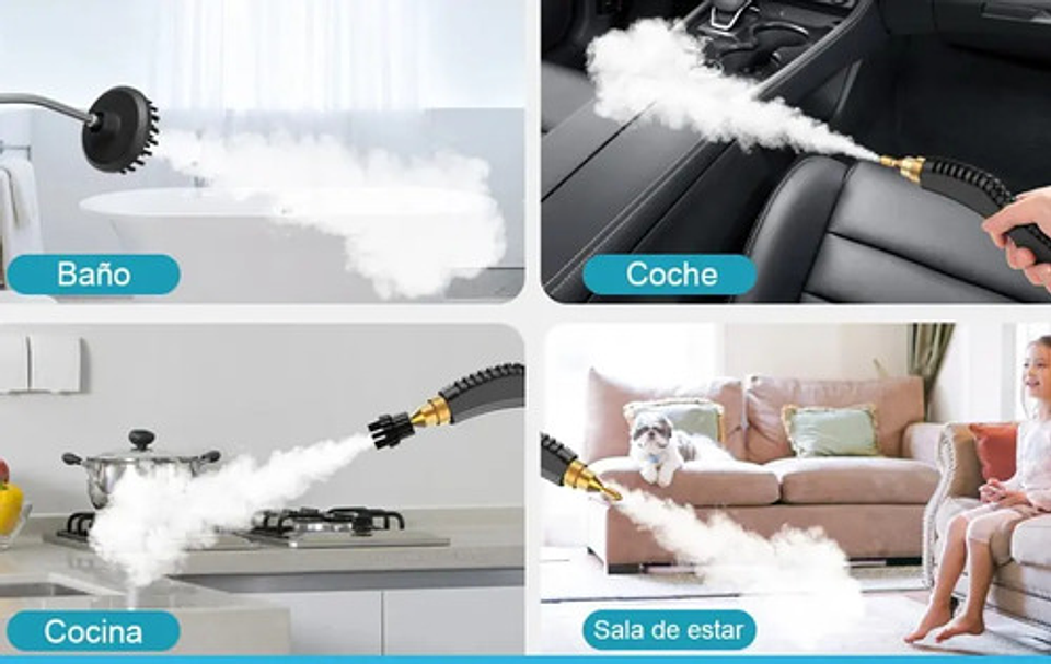 Steamcleaner Limpiador A Vapor Portátil 2500w Alta Presión Con Accesorios Blanco 7