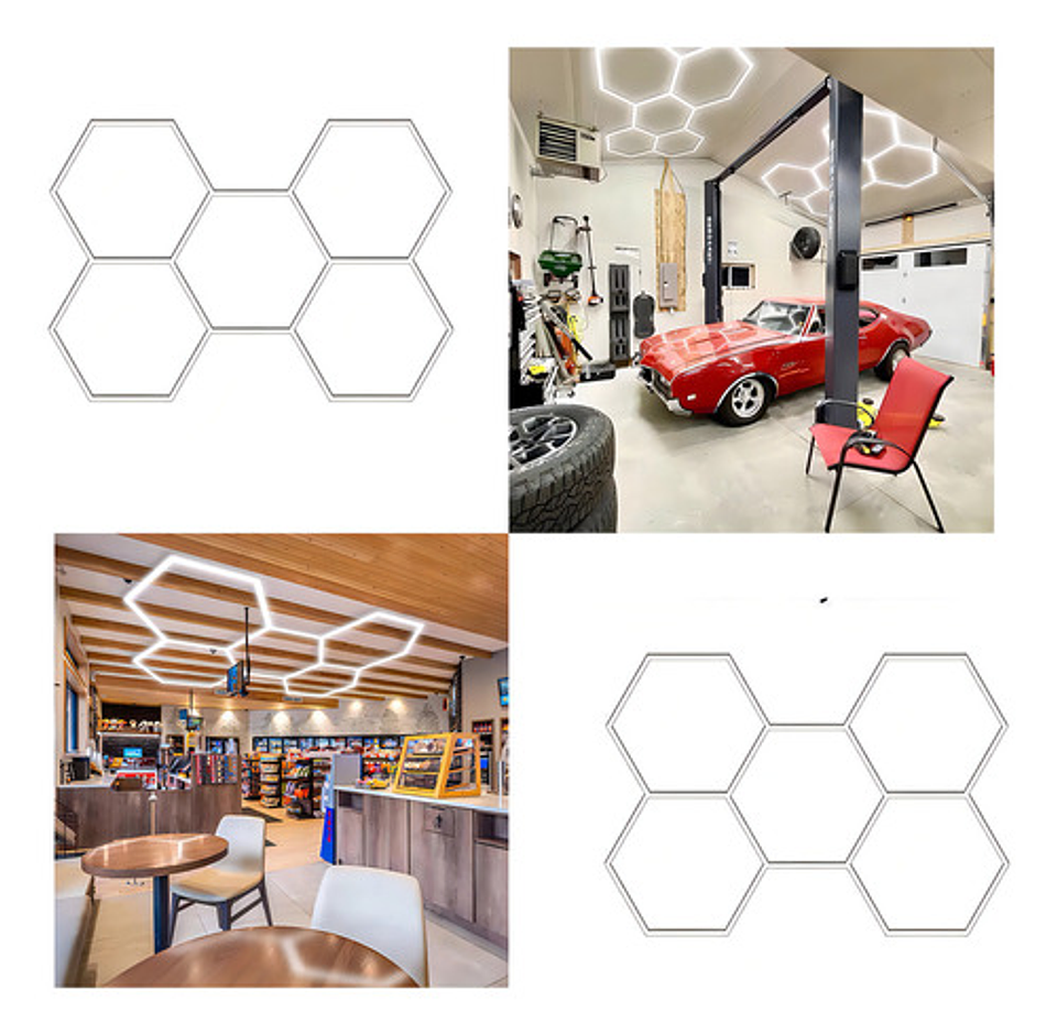 Luz De Techo Hexagonal Led 192w 1200 Lúmenes Blanco Frío 6500k Thek 2