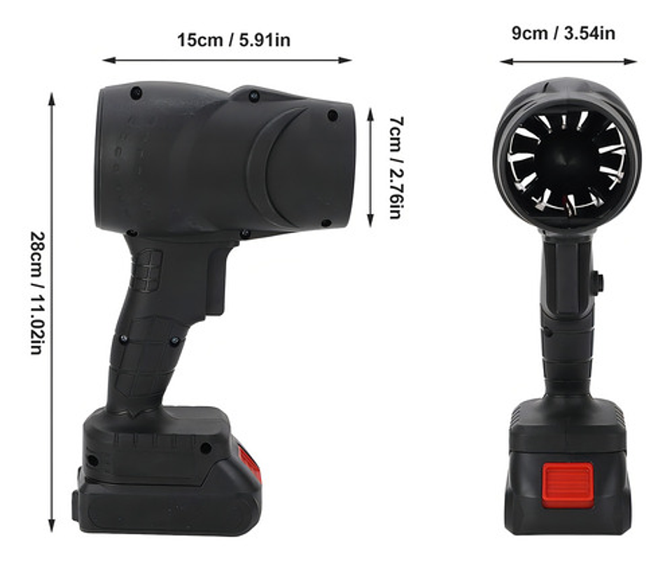 Soplador Profesional De Polvo Turbina Inalámbrico 1050w 68vf 4