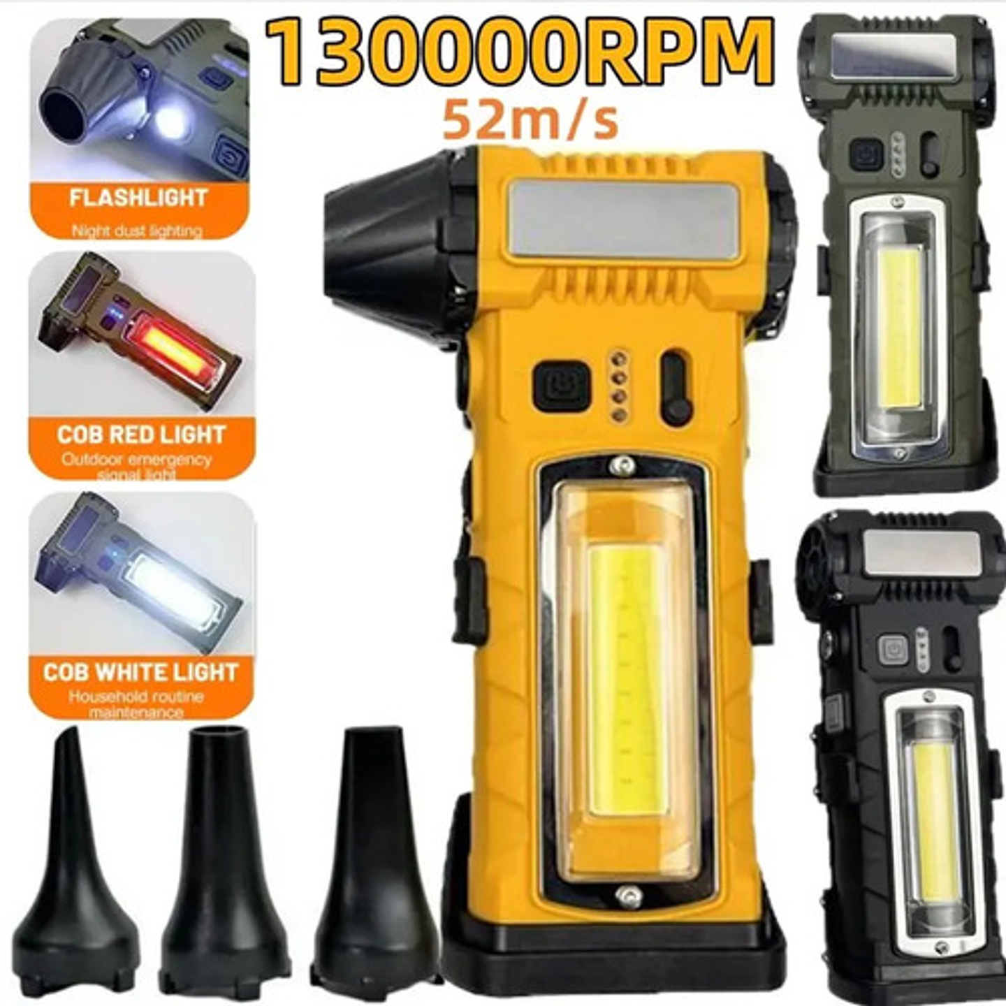 Soplador Eléctrico 130000 Rpm Turbo Jet 8000mah Portátil Negro 5