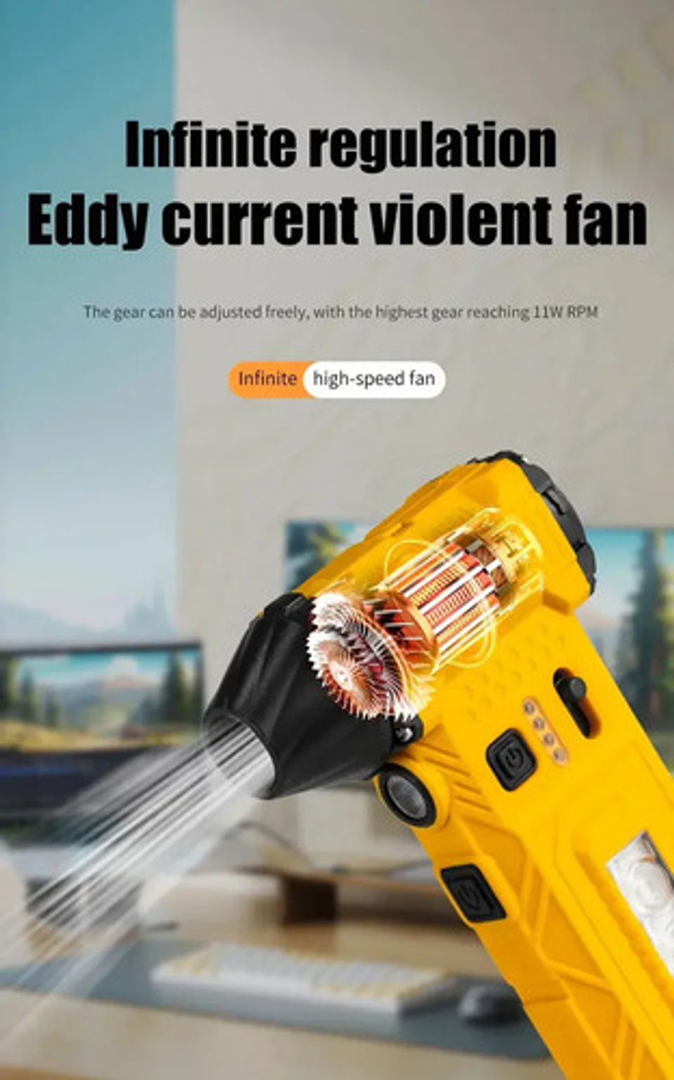 Soplador Eléctrico 130000 Rpm Turbo Jet 8000mah Portátil Negro 12