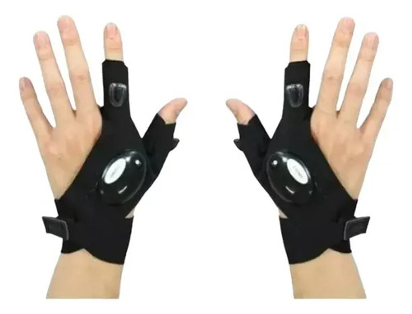 Guantes De Pesca Impermeables Con Linterna Led, Luz Nocturna Único Negro 1