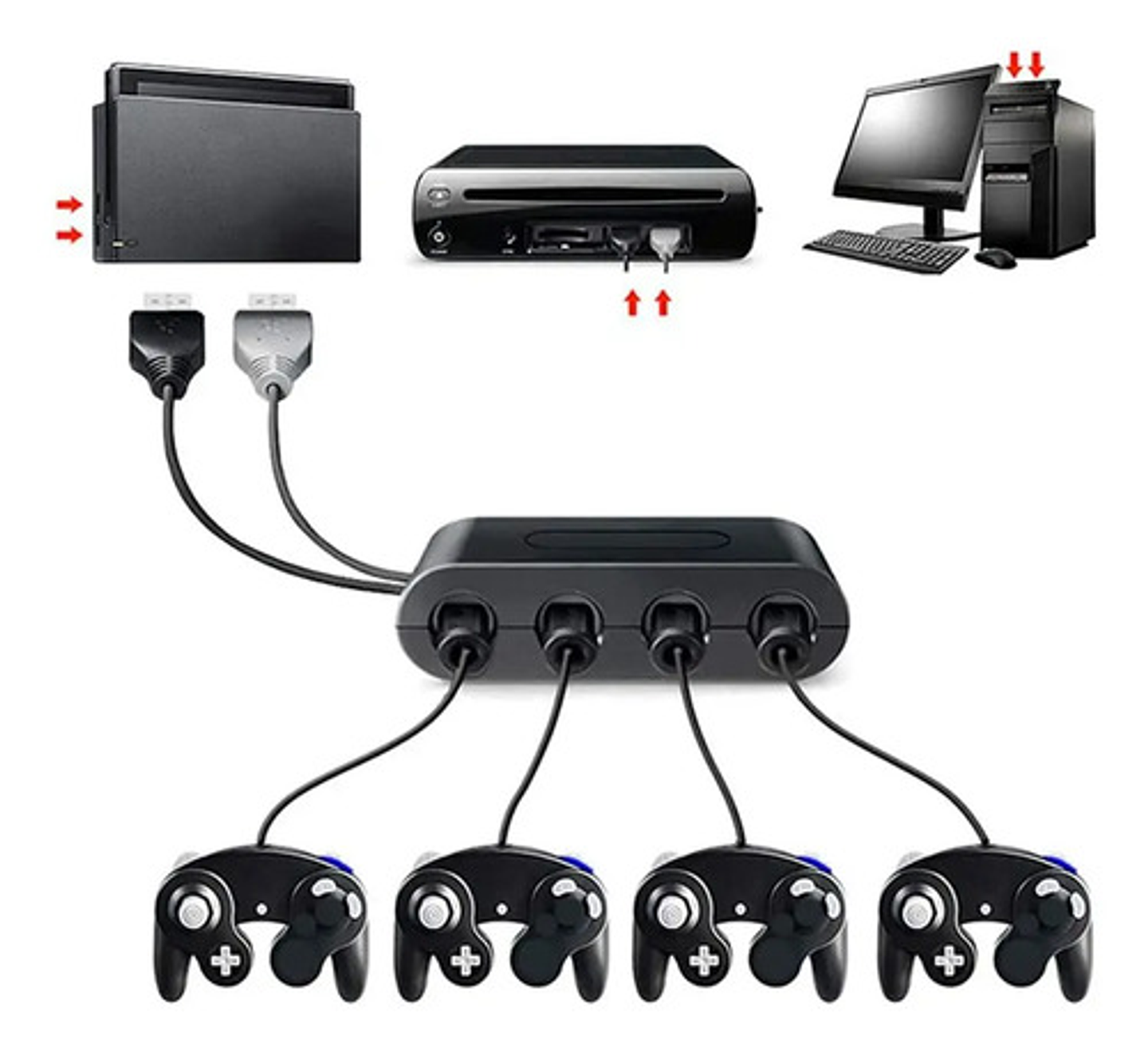 Adaptador Mandos Control Gamecube Para Wiiu Switch Y Pc 7