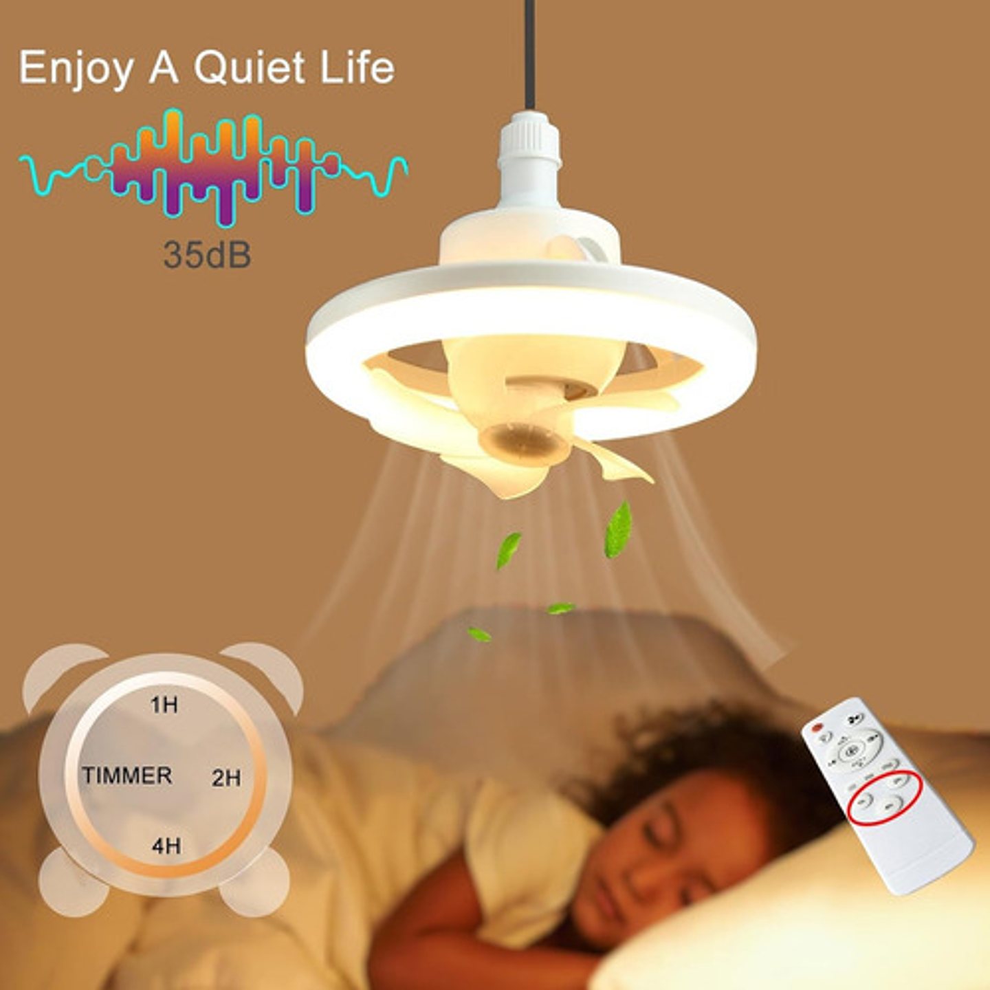 Lampara Led Control Remoto 360° Agita Cabeza  Admirador 7