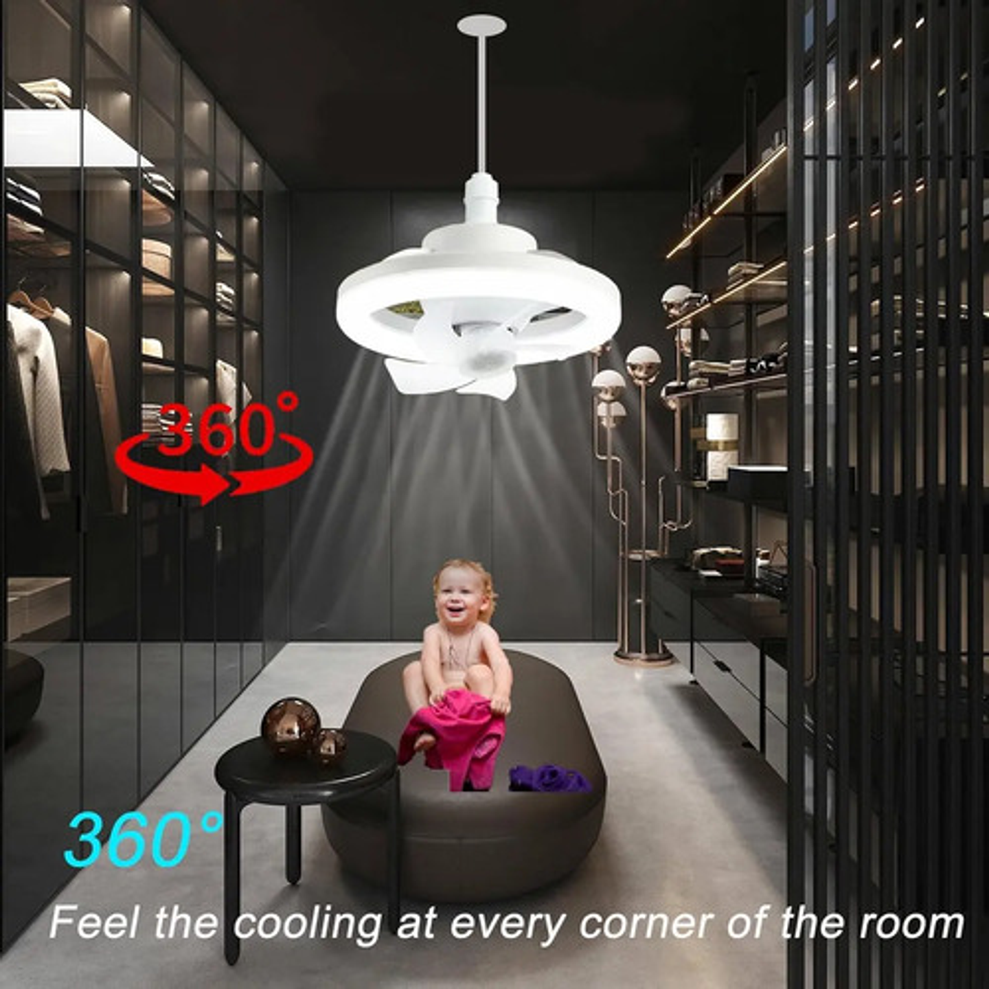 Lampara Led Control Remoto 360° Agita Cabeza  Admirador 8