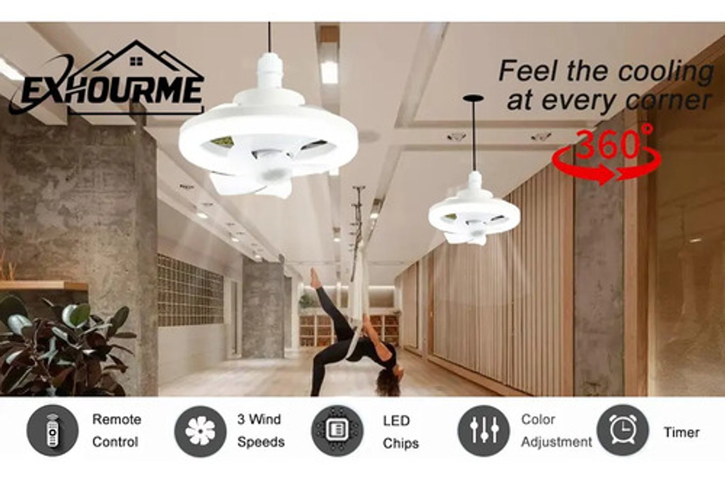 Lampara Led Control Remoto 360° Agita Cabeza  Admirador 9