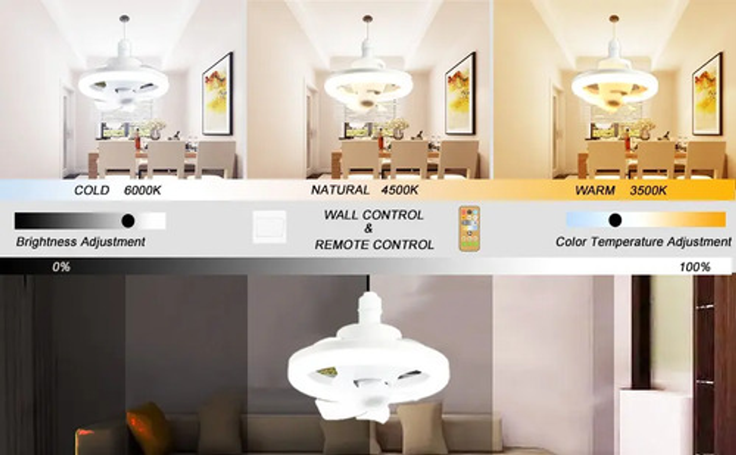 Lampara Led Control Remoto 360° Agita Cabeza  Admirador 10