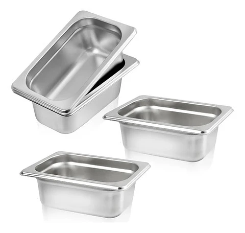 X2 Bandeja Deposito Gastronomico Acero Inox 26.5x16.5 1/4
