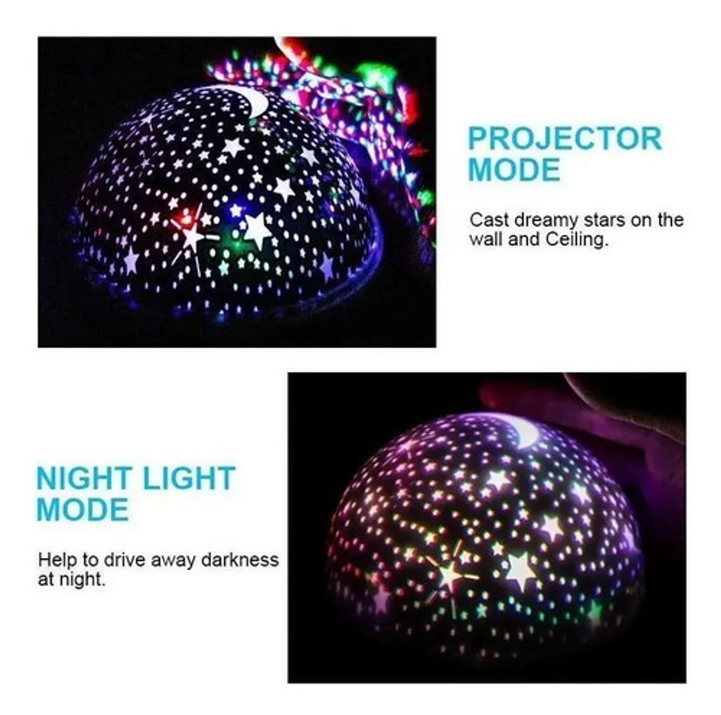 Proyector Lámpara Luz Led Cielo Estrella Espanta Cuco Niños 4