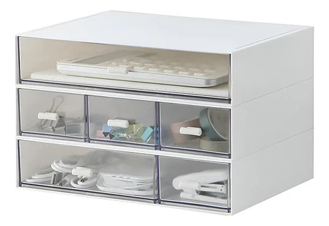 Caja Organizadora De Escritorio Con Cajones Para Papelería