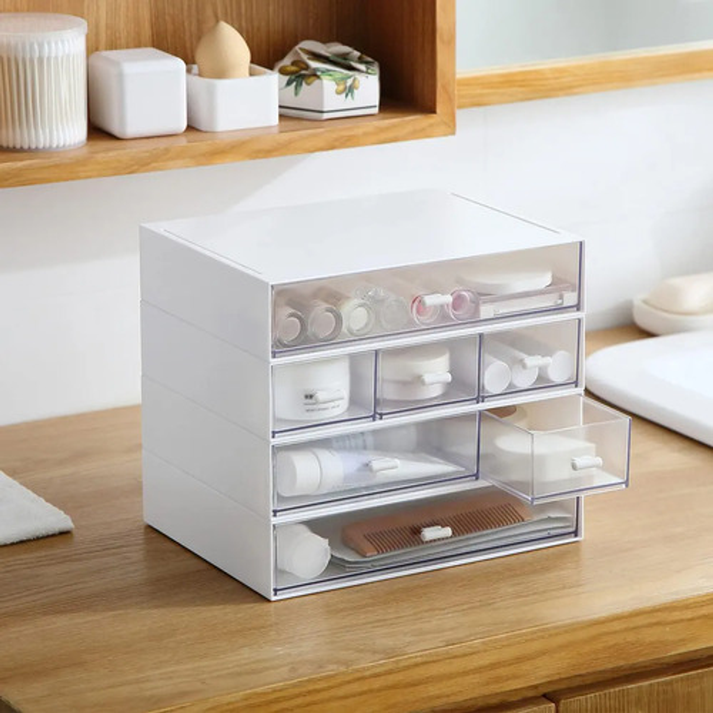 Caja Organizadora De Escritorio Con Cajones Para Papelería 7