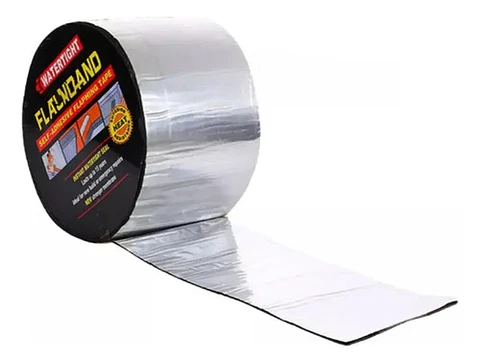 Cinta Aislante Impermeable Thek 10cm X 10m Para Techos Tuberías Anticorrosiva Plateado Liso