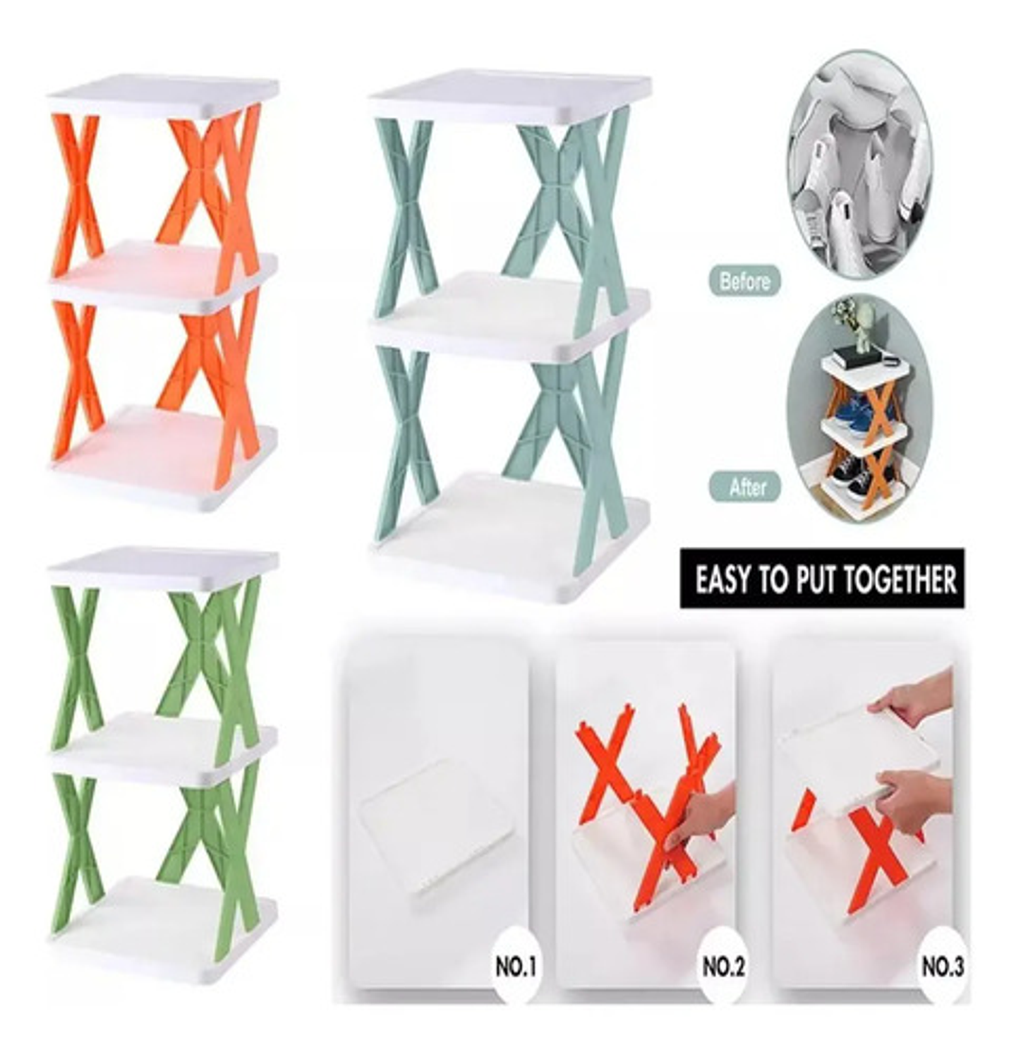 Zapatero 4 Niveles Plegable Multifuncional Organizador 4