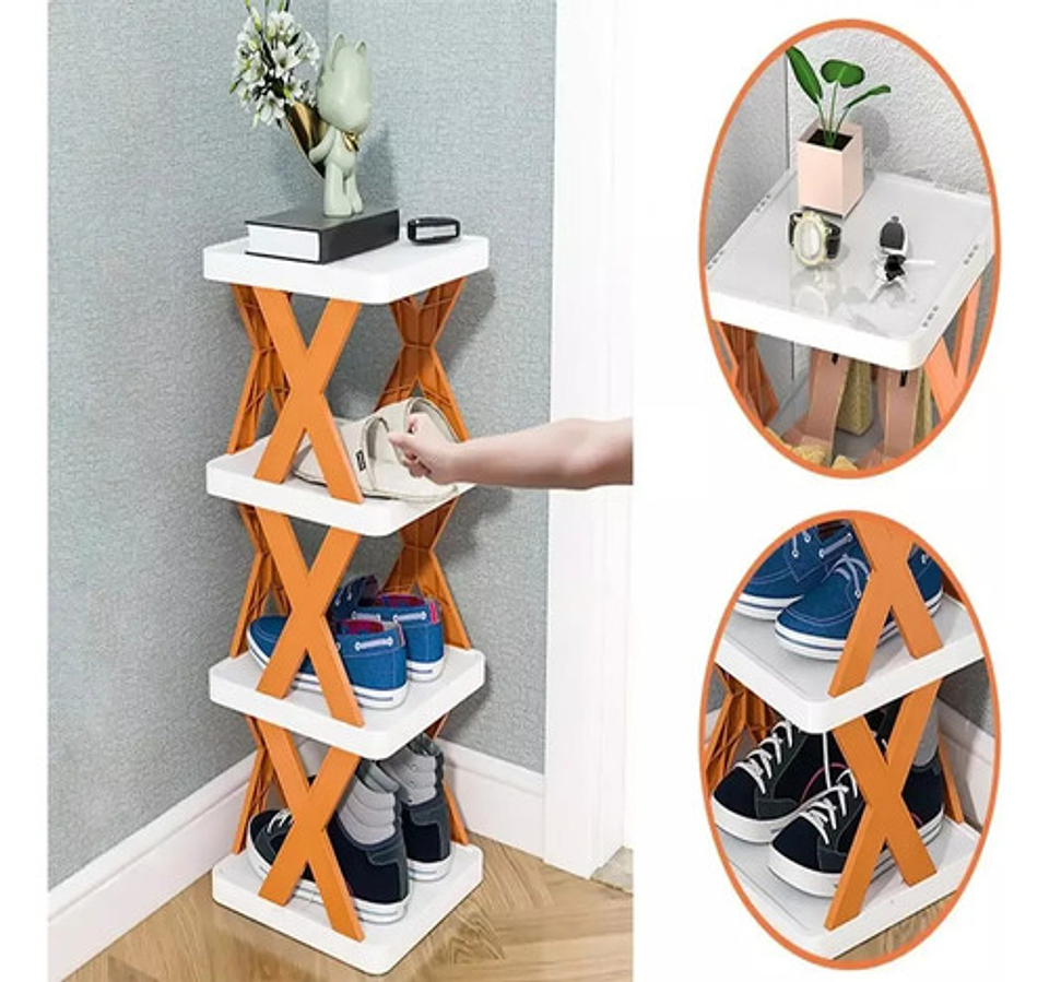 Zapatero 4 Niveles Plegable Multifuncional Organizador 5