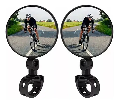 Espejo Retrovisor Redondo 360º Bicicleta O Moto Seguridad Negro
