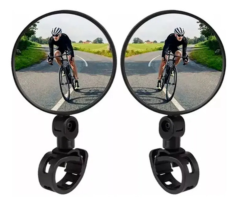 Espejo Retrovisor Redondo 360º Bicicleta O Moto Seguridad Negro 1