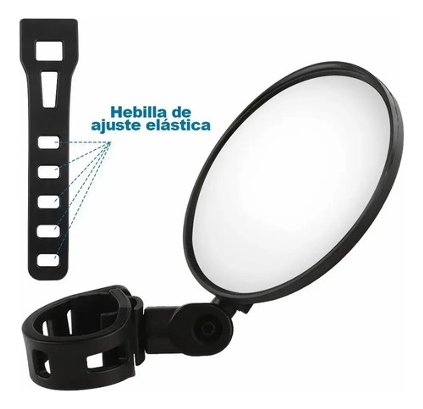 Espejo Retrovisor Redondo 360º Bicicleta O Moto Seguridad Negro 4