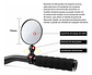 Espejo Retrovisor Redondo 360º Bicicleta O Moto Seguridad Negro - Miniatura 5