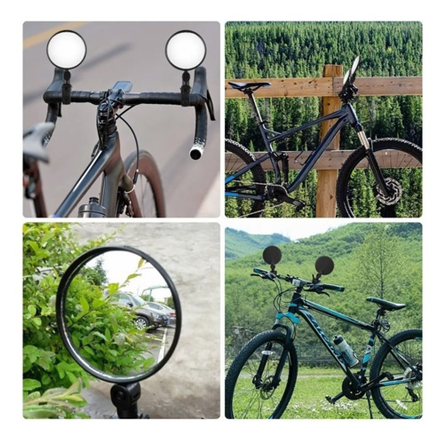 Espejo Retrovisor Redondo 360º Bicicleta O Moto Seguridad Negro 9