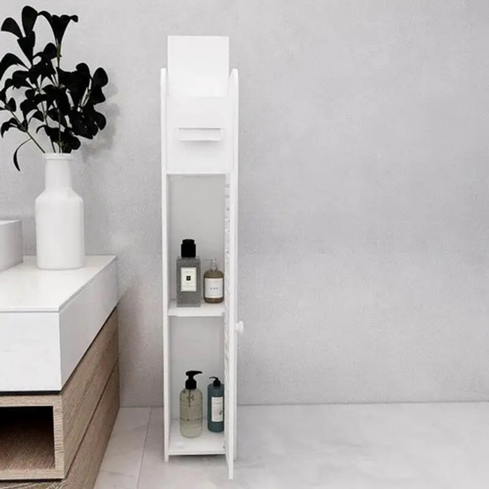 Estante Organizador Para Baño Multiuso Blanco Con Puertas 3