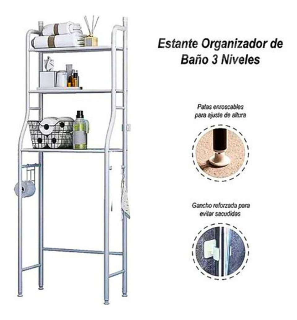 Organizador De Baño Niveles Estante De Inodoro Toilet Rack 3