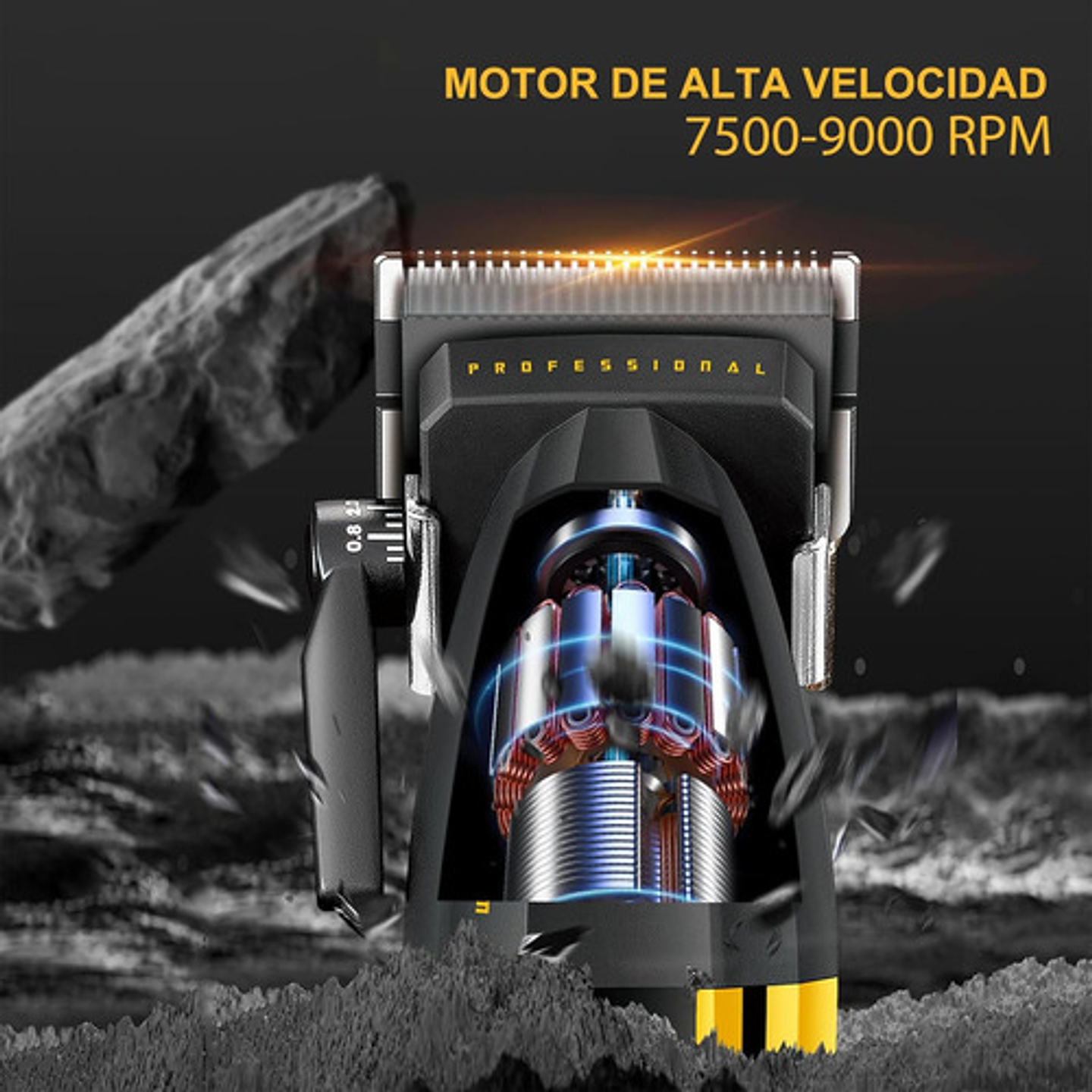 Cortadora De Pelo Profesional Thek Vgr 285 9000rpm Inalámbrica Pantalla Usb-c Negro 2