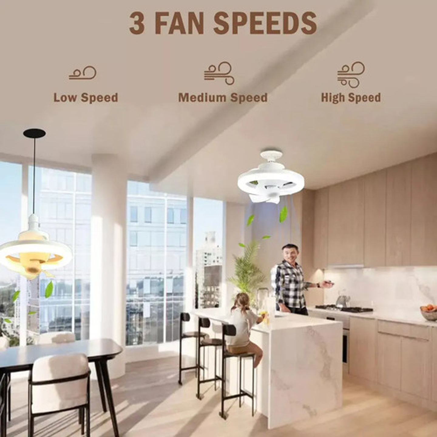 Lampara Led Control Remoto 360° Agita Cabeza  Admirador 4