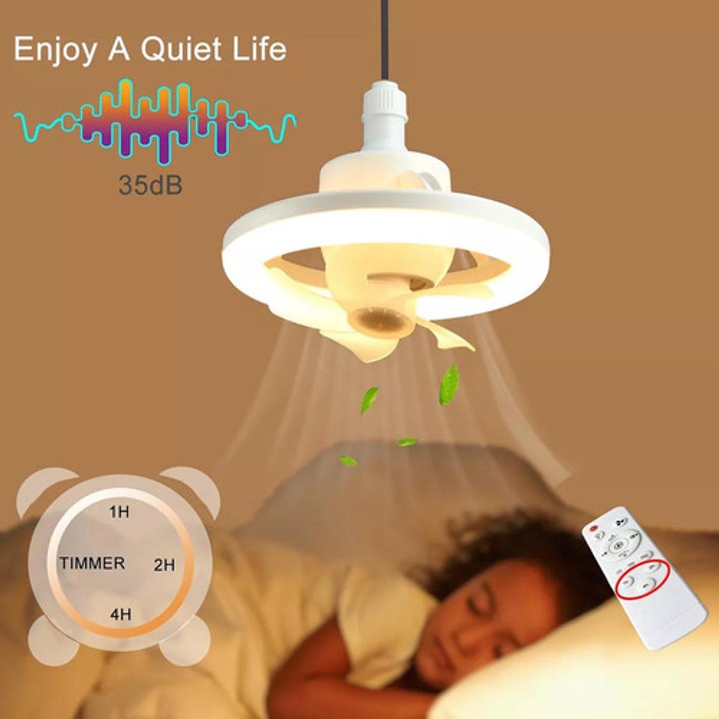 Lampara Led Control Remoto 360° Agita Cabeza  Admirador 8