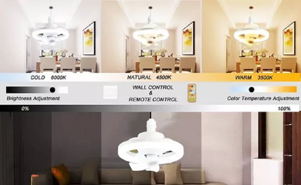 Lampara Led Control Remoto 360° Agita Cabeza  Admirador 9