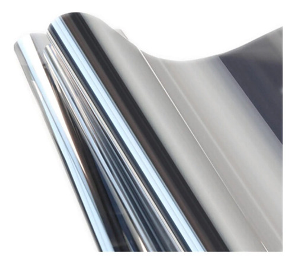 Lamina Film Polarizado Espejeado Exterior Para Vidrio 1mx60 Plateado 1