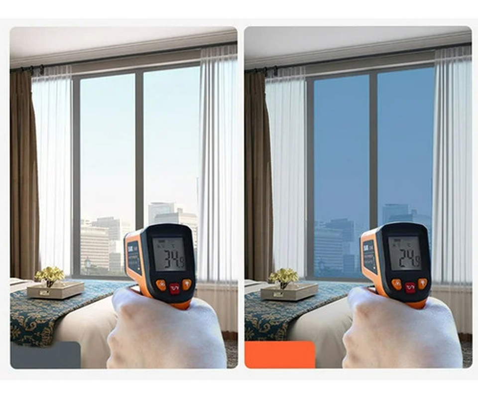 Lamina Film Polarizado Espejeado Exterior Para Vidrio 1mx60 Plateado 3